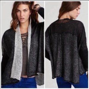 Free People Wool Blend Peek-a-Boo Open Knit Cardigan - Size Small